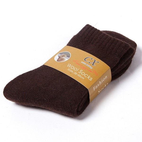 1 par Vinter Varme Dame Sokker Uld Herre Herre Sokker Super Tykke Ensfarvede Sokker Merinould Sokker Mod Kold Sne Terry Sokker coffee 1 Pairs