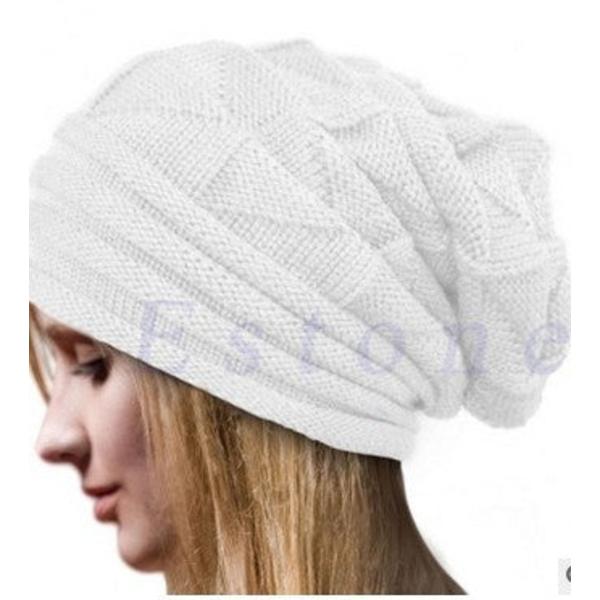 Plissert Flensermmansjett Lue Dame Høst og Vinter Ski Ullue Utendørs Strikket Lue Camel L（58-60cm）