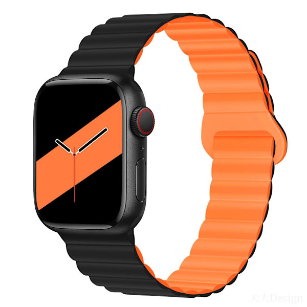 Urrem til Apple Watch iWatch 38/40/41mm sort med orange