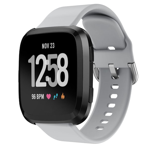 22mm Myk silikonrem for Fitbit Versa Klokke Erstatningstilbehør Armbånd Håndleddsrem for Fitbit Versa Klokkebånd gray 22.5mm