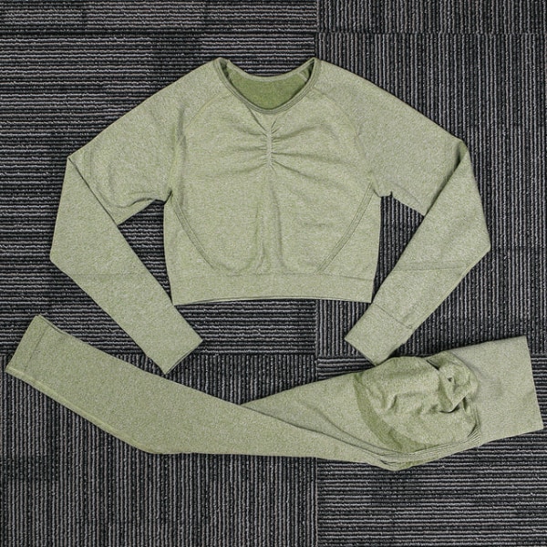 Yoga Byxor Push Up Leggings Dam Gym Sport Fitness Yoga Leggings Long Sleeve Suit5 XL