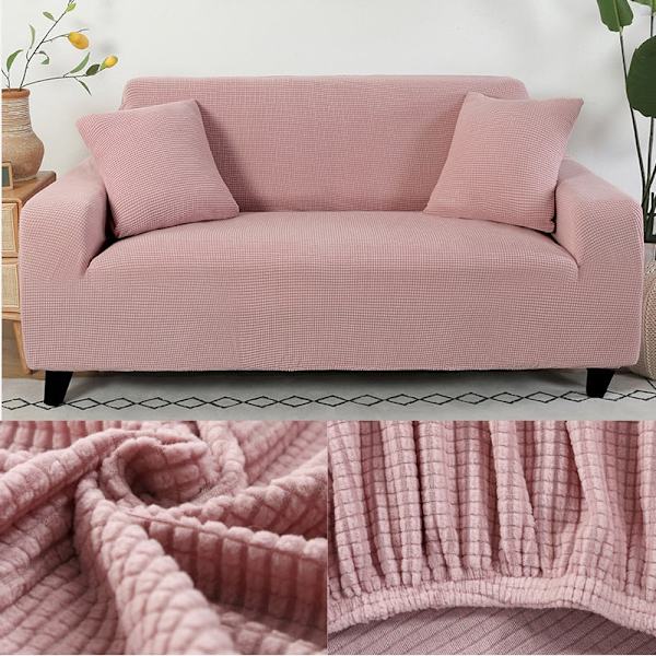 Tykt sofabetræk Jacquard ensfarvet trykt sofabetræk til stue sofabetræk hjørnesofa betræk L form Black 1-seater(90-130cm)