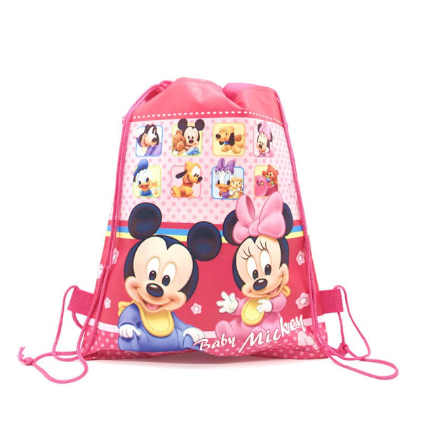 Minnie Mouse Engångsservis Set Barn Födelsedagsfest Tillbehör Papperstallrik Mugg Servett Flagga Flicka Rosa Bröllopstårta Dekoration Bag-1PC