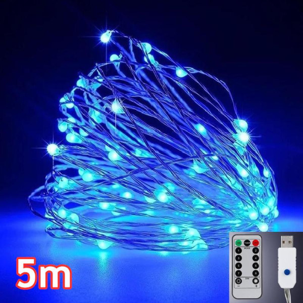 LED Fjernbetjent Guirlande Lysstrip til Multifunktionel Skinnende Udendørs Dekorationslys White LED-10m