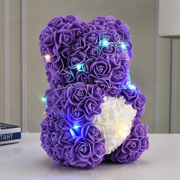 Julklapp Rosbjörn PE Skum Konstgjord Blomma Flicka Alla Hjärtans Dag Present Färgstarka Ljus Kärlek Rosbjörn White love pink bear 40cm high