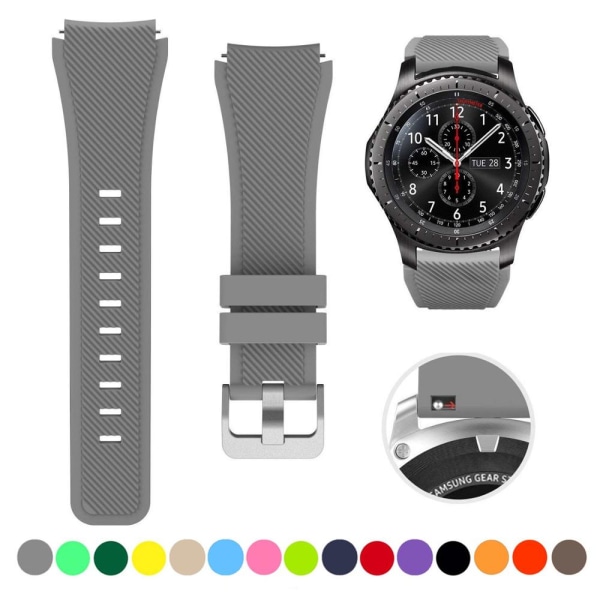 Silikonband för Samsung Galaxy Watch 3 45 mm/huawei watch GT2 46 mm/Gear S3 klockband Armbandsrem Gray Samsung Galaxy 46mm