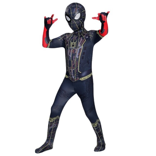 Spiderman Miles Morales Cosplay Kostym Zentai Bodysuit Anime Superhjälte Kostym Jumpsuit för barn Spandex Halloween Cosplay Style 10 110