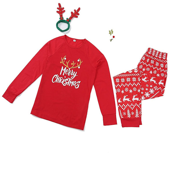 Jouluiset yhteensopivat perhepyjamat perheille Uudenvuoden asu Joulun yöasut Red Child 6T