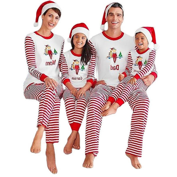 Joulu Pyjamat Yhteensopivat Perheasut Vanhempi-lapsi Vaatteet Sarjakuva Painettu Kotivaatteet Äiti ja Isä Tytär Vaatteet Pyjamat 1 men  L