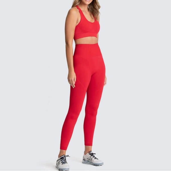 Yoga Sæt Sportstøj Fitness Sæt Sports BH Leggings 2 Dele Sæt Til Yoga Kvinder qianzi M
