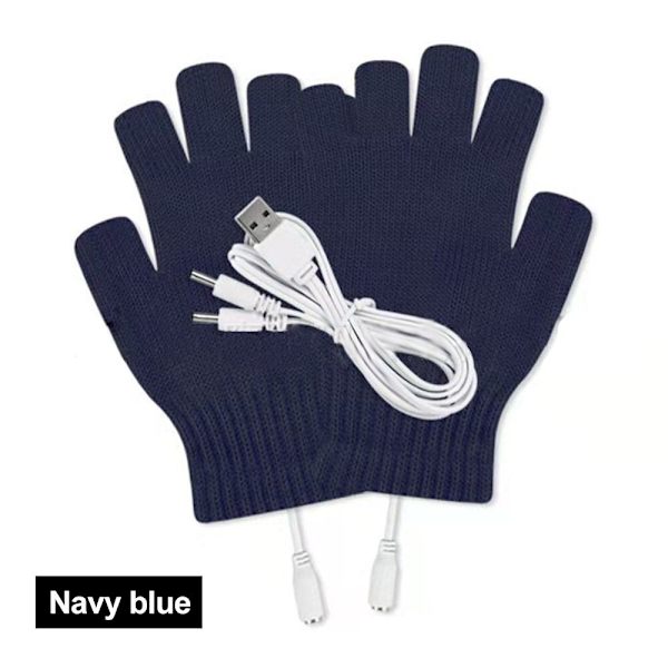 USB Uppvärmda Handskar Vinter Termiska Handvärmare Elektrisk Värmehandske För Inomhus Kontor Cykelhandske Säkerhet 5V Stripe Black 5V
