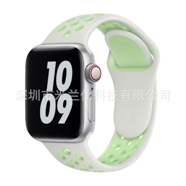 Kellon ranneke Apple Watch iWatch 42/44/45/46/49mm vakiokoko SM koodi 38 kirkas kuusi sumunvihreällä