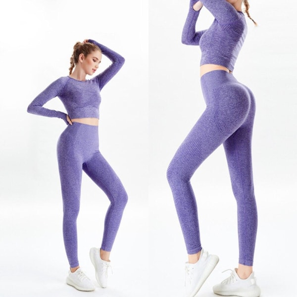 Yoga Set Träningskläder Gym Sport Löpning Träningskläder För Kvinnor Wine red L