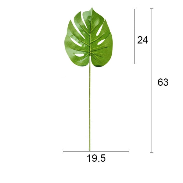 One Piece monstera konstgjorda växter plast tropiska palmblad hem trädgård dekoration tillbehör Fotografi Dekorativt ZhongGan LightGreen