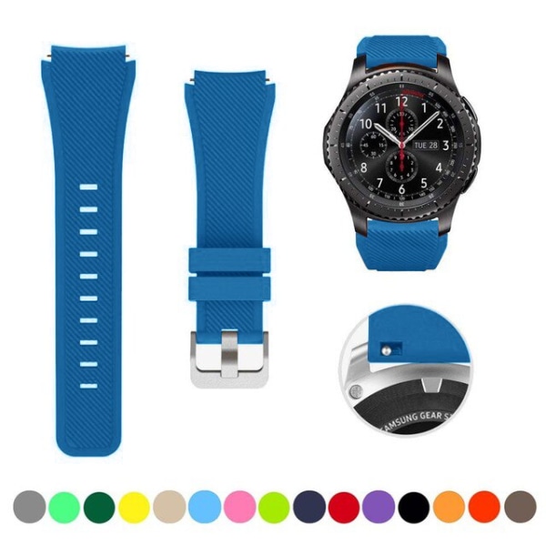 Silikonband för Samsung Galaxy Watch 3 45 mm/huawei watch GT2 46 mm/Gear S3 klockband Armbandsrem Navy blue Samsung Galaxy 46mm