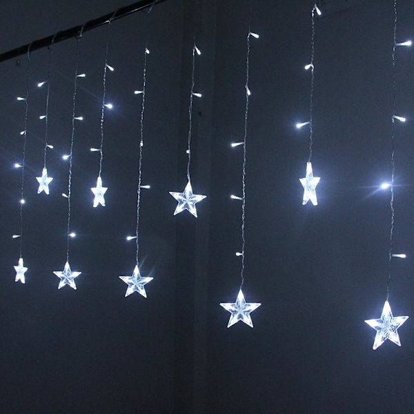 2M Stjerne Fe Lys Jule Stjerne Lyskæde Guirlande Led Gardiner Bryllup/Hjem/Fest/Have/Fødselsdag Dekoration Belysning Multicolor 2M 90LEDs