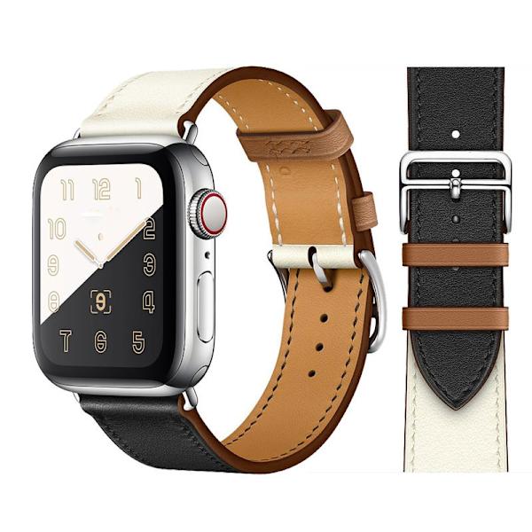 Klockarmband för Apple Watch iWatch S10 42MM Vitguld med Svart