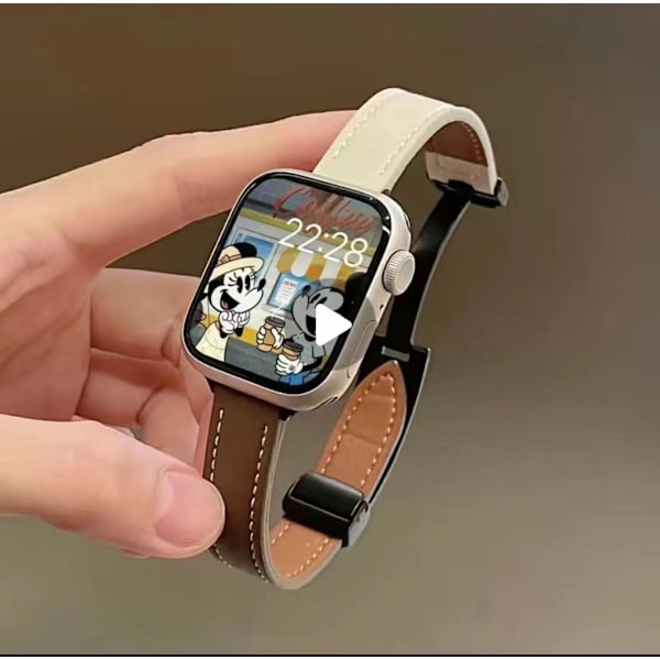Urrem til Apple Watch iWatch 38/40/41mm 089 brun + beige