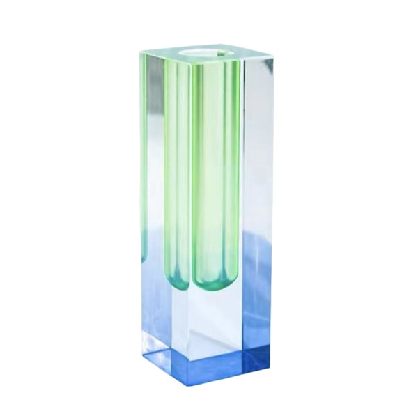 Kubformad Vas Lätt Lyx Europeisk Stil Faux Kristall Matt/Slät Behållare Ornament Romantisk Blommig Blå Grön A Blue Green A