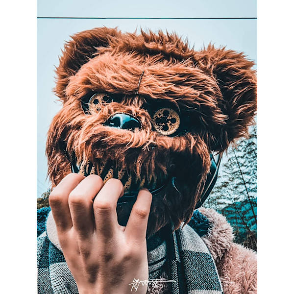 Halloween Fest Blodigt Hoveddække Kanin Bjørn Cosplay Maske Halloween Karneval Kostume Hovedbeklædning Rekvisitter Håndlavet Fest Horror Rabbit