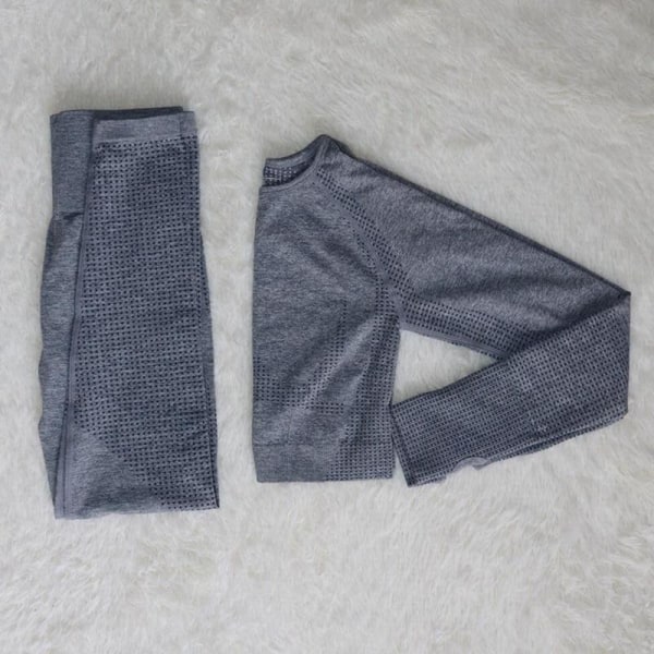 Yoga Set Träningskläder Sportset Gymkläder Träningsoverall Högmidjade Leggings För Kvinnor Pink set 2 M