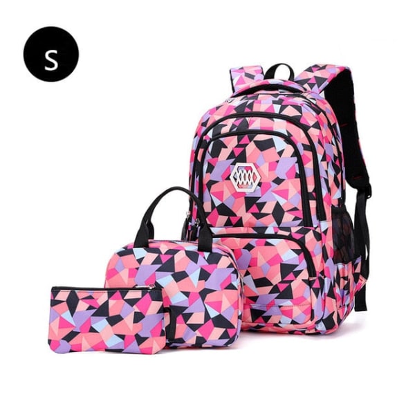 Børne skoletaskesæt Piger Primær Rygsæk Børn skole rygsæk 3 stk prinsesse skoletasker børn mochilas escolar infantil L purple