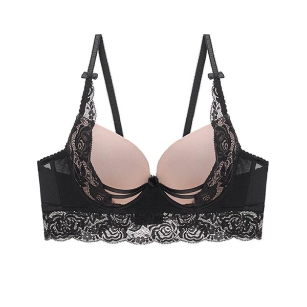 Sexet blondeundertøj til kvinder Push Up BH'er Plus Size B C Cup BH Kvindelig Bralette Sutian Feminino Ropa Mujer Black 80B