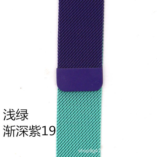 Klockarmband för Apple Watch iWatch 42/44/45/49mm med anslutningsstycke ljusgrön gradvis mörklila 19