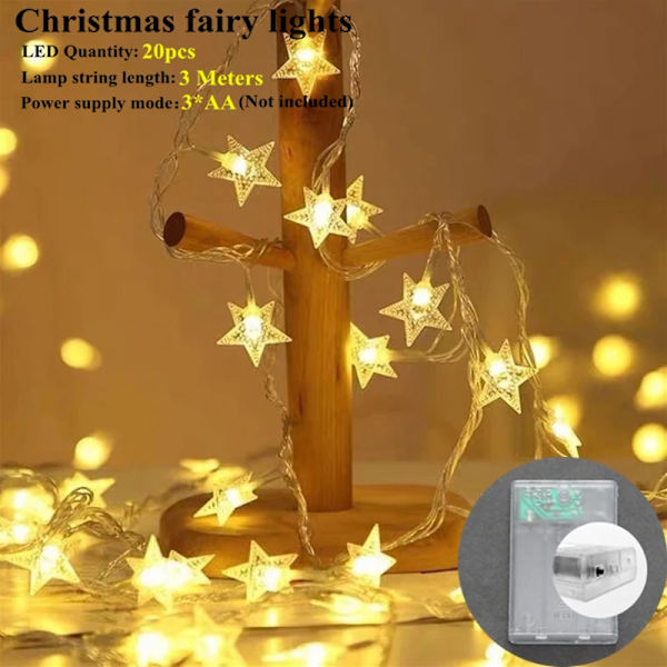Uusi Vuosi 2024 Luovat Pajunoksavalonauhat 20 LEDiä Joulukoriste Kotiin Noel Kerst Xmas Koristelu Navidad 2023 F252-Warm 20LED