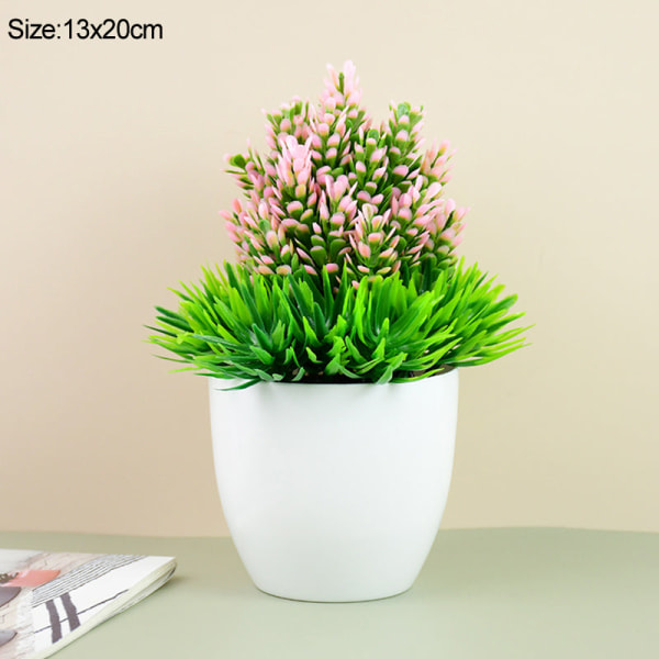 Kunstige planter i potte Grønn Bonsai Lite tre Gressplanter Potte Ornament Falske blomster for hjem hage dekorasjon Bryllupsfest S