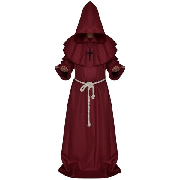Pestdoktor Cosplay Kostym Medeltida Huvförsedd Kappa Steampunk Skräckmask Hatt Vuxen Halloweenfest Rollspel Storlek S-XL White robe L