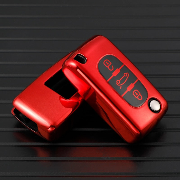 Nytt TPU Bilnyckel Fodral Skydd För Peugeot 107 206 207 307 308 406 För Citroen Xsara Picasso C2 C3 C4 C5 C6 C8 Skyddsväska Keychain 3