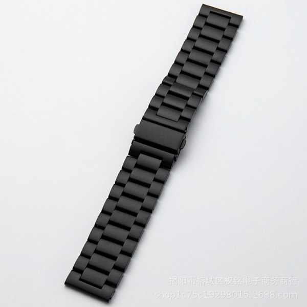 Klockarmband för Apple Watch iWatch för 42-44-45-49mm tre-pärls stålarmband - svart