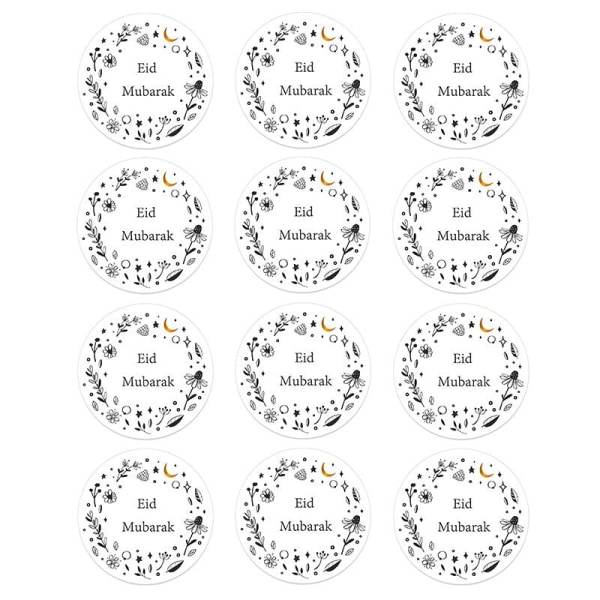 24/48 stk. EID Mubarak Dekor Klistremerker Ramadan Mubarak Dekorasjon Islam Muslimsk Festival Gaveetiketter HAJJ Ramadan Kareem N 48pcs