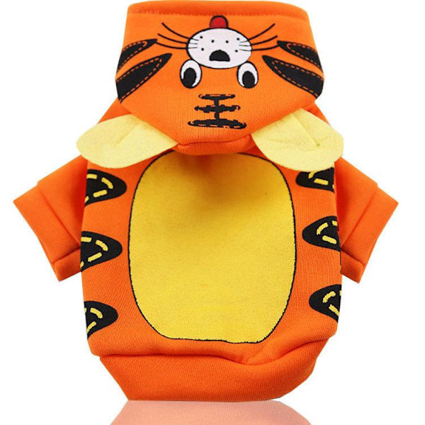 Sarjakuvakuvioiset koiranvaatteet Halloween-koiranpuku pienelle koiralle, talvinen pennun vaate, koiran hupparitakki Orange M