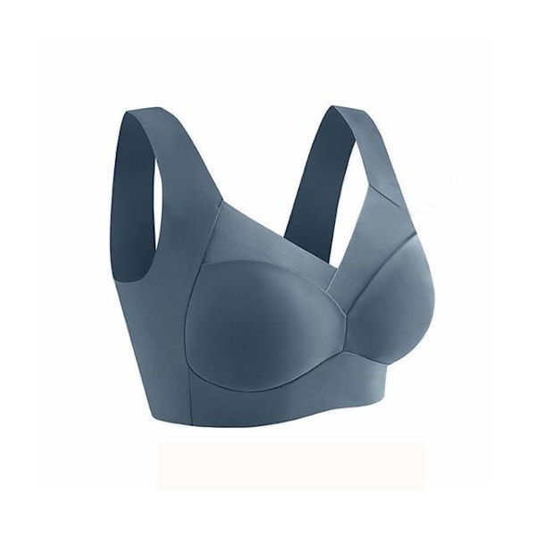 Saumattomat V-aukkoinen urheiluliivit pehmustetut crop top push up rintaliivit naisten alusvaatteet selästä avoin toppi pehmeä alusasu Camisole Light blue XL