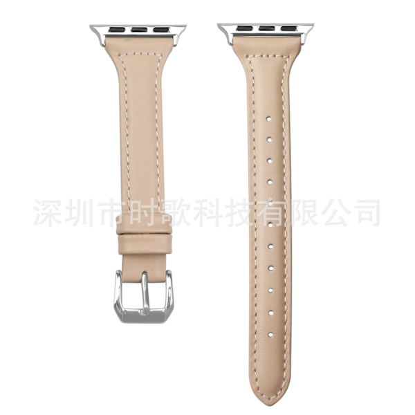 Klockarmband för Apple Watch iWatch 38/40/41/42mm B6 smal midja-rosa aprikos
