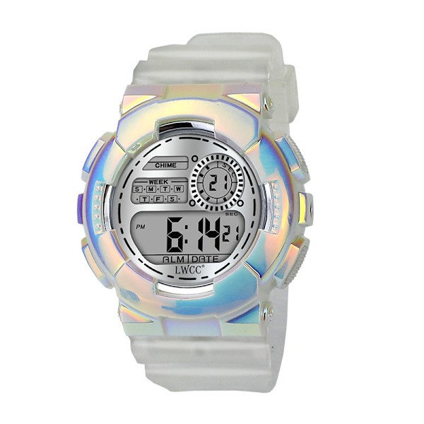 Transparent Gradient Farve Drenge og Piger Børns Elektroniske Ur Mode Sports Multifunktionsur Gold