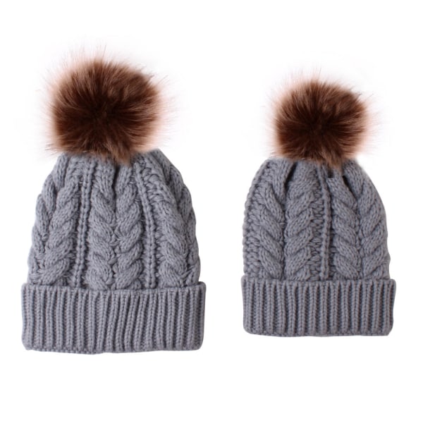 Uusi Twist Äiti-Lapsi Naisten Hattu Äiti ja Vauva Setti Neulehattu Khaki Average size