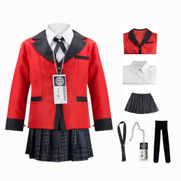 Anime Skolflickuniform Kakegurui Saotome Meari Jabami Yumeko Tvångsmässig Gambler Yomoduki Runa Cosplay Kostym för Vuxna Barn 4 XXXL
