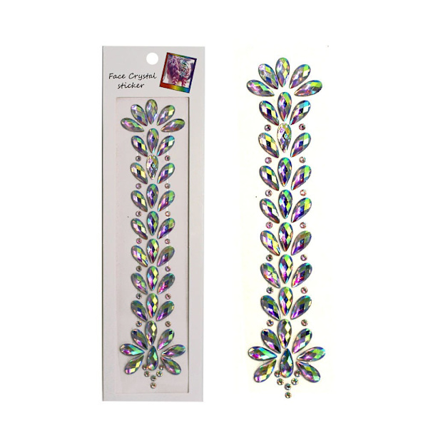 3D Krystall Pannesticker Musikkfestival Hår Glitter Rhinestone Dekorasjon Kropp Mote Rhinestone Midlertidige Tatoveringsklistremerker MP175F04