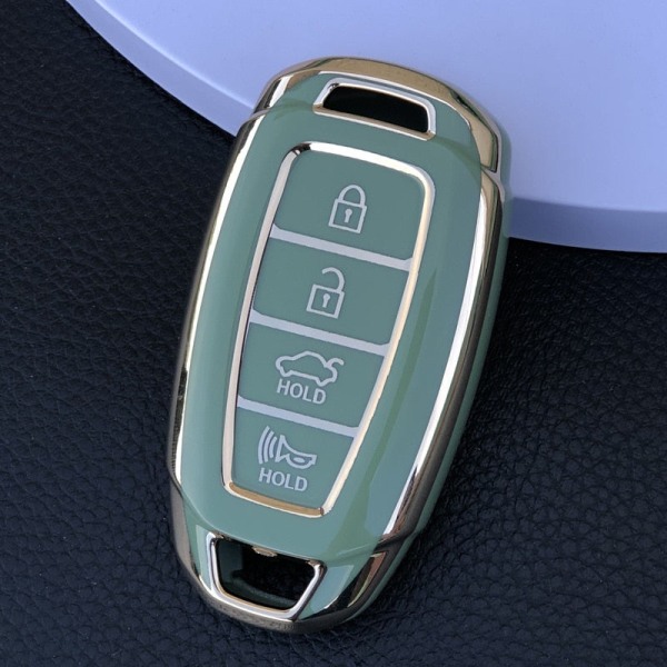 För Hyundai I30 Ix35 KONA Encino Solaris Azera Grandeur Ig Accent Santa Fe Palisade TPU Bilnyckel Fodral Nyckelskydd Nyckelring Black key ring A