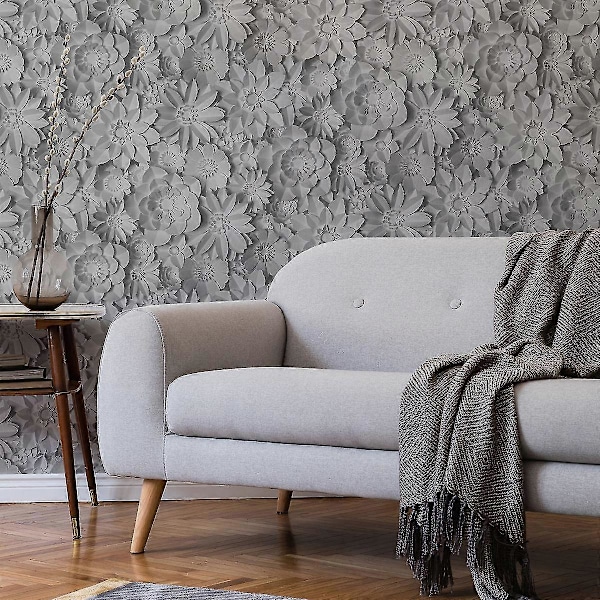 Dimensions Blomstertapet Fine Decor Grå Grey