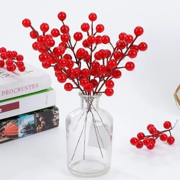 1-10 st Jul Simuleringsbär 14 Bär Konstgjord Blomma Frukt Körsbärsväxter Hem Juldekoration DIY Gåva A-10 PCS