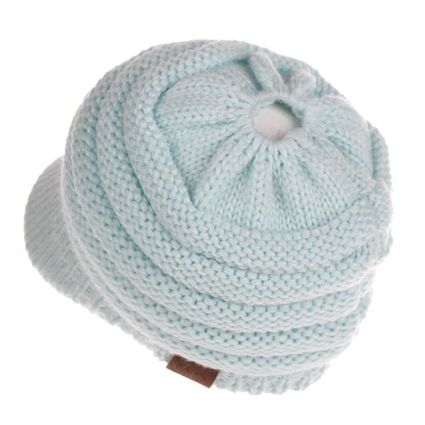 Märkningsbar Baseballkeps Skärmkeps Öppning baktill Hästsvanshatt Höst- och Vintermössa i Ull Damer 12 Färger Light Blue M（56-58cm）