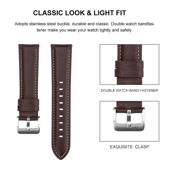 20 mm 22 mm watch för Samsung Galaxy Watch Active 2 40 mm 44 mm utbytesarmband Elegant armband 1 Black 20mm