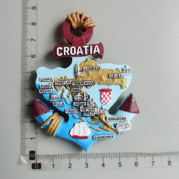 Croacia Kylskåpsmagnet Kroatien Turist Souvenirer Medelhavet Malta Polen Magnetiska Kylskåpsdekaler Kroatien Karta Heminredning Croatia a
