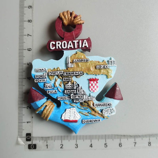 Kroatia Jääkaappimagneetti Kroatie Turistimatkamuisto Välimeri Malta Puola Magneettiset Jääkaappitarrat Kroatian Kartta Kodin Sisustus Croatia a