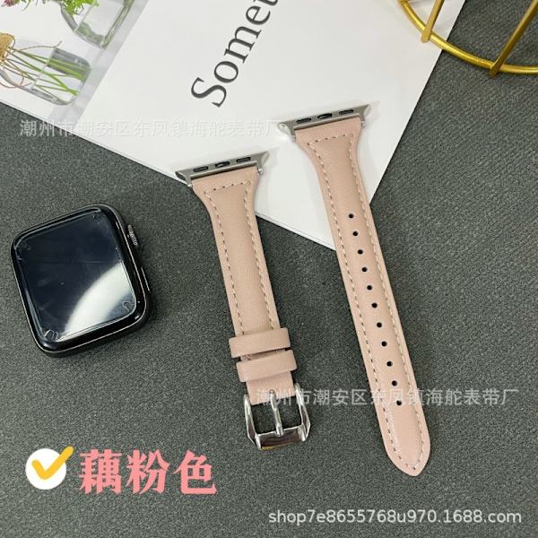 Klockarmband för Apple Watch iWatch 38/40/41 med kontakt Lotus rosa