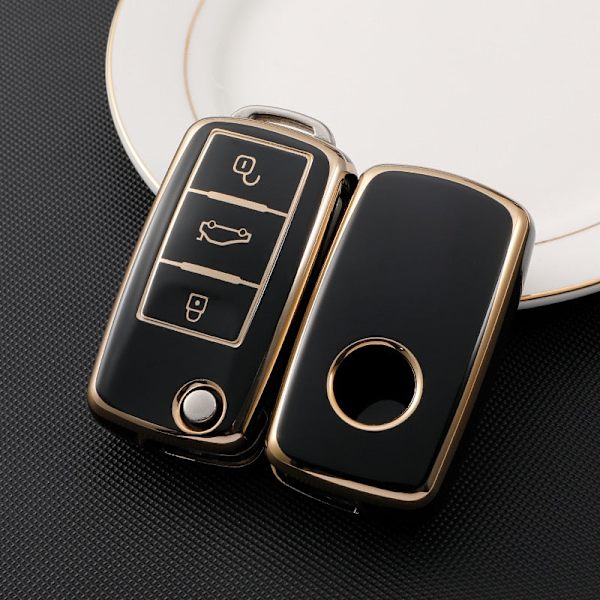 Mjukt TPU Bilnyckelfodral För Polo Tiguan Passat B5 B6 B7 Golf 4 5 6 MK6 Jetta Lavida För Skoda Octavia Keychain